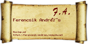 Ferencsik András névjegykártya